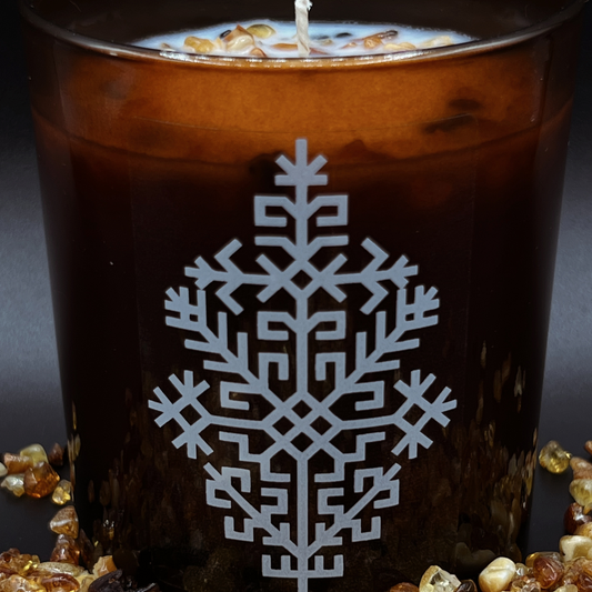 Pine Tree Scented Soy Candle with Baltic Amber
