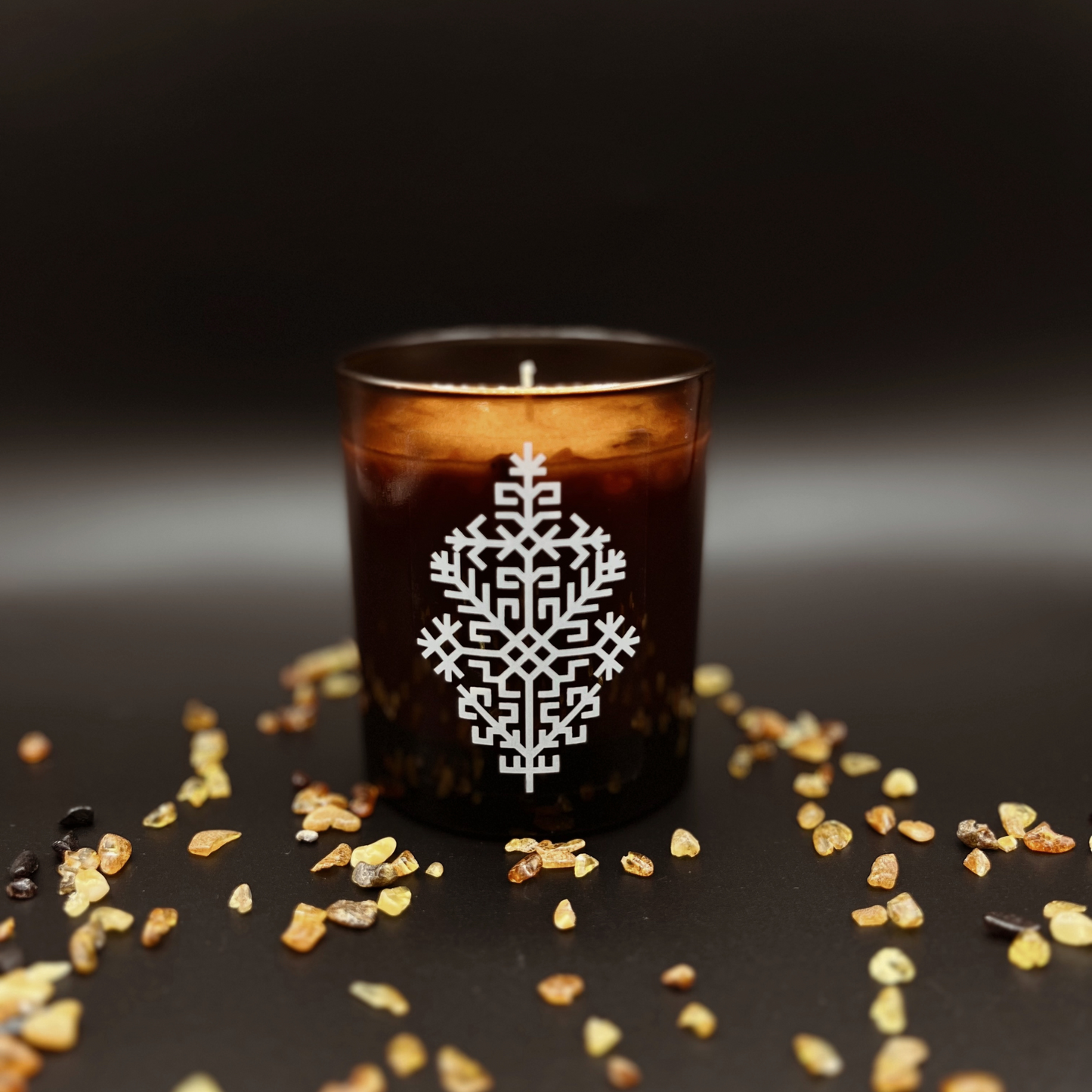 Pine Tree Scented Soy Candle with Baltic Amber